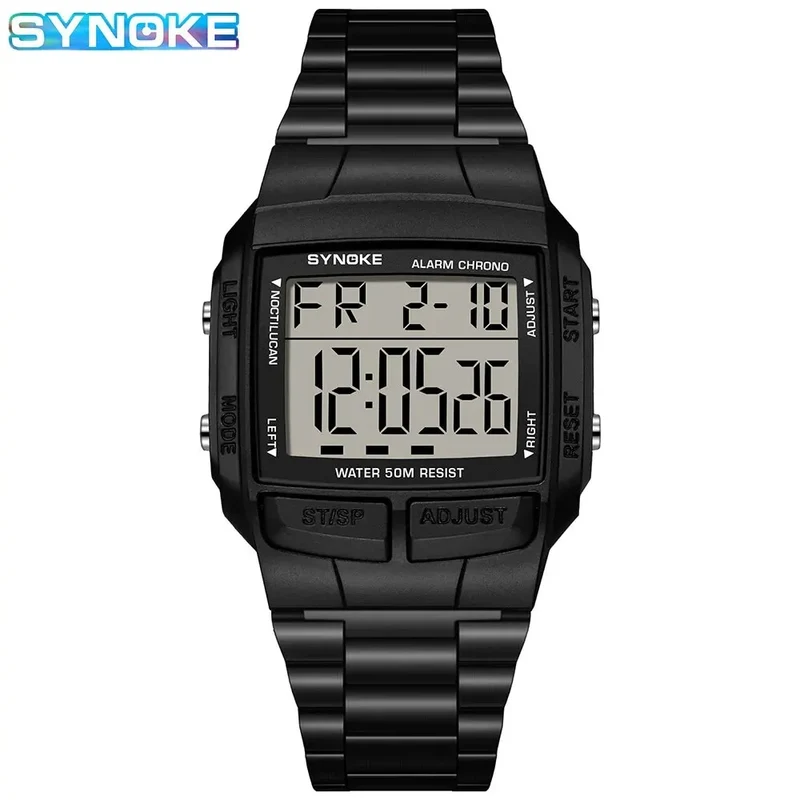 Herren Armbanduhr Digital Uhr Silber Edelstahl Quarzuhr Luxus Chronograph