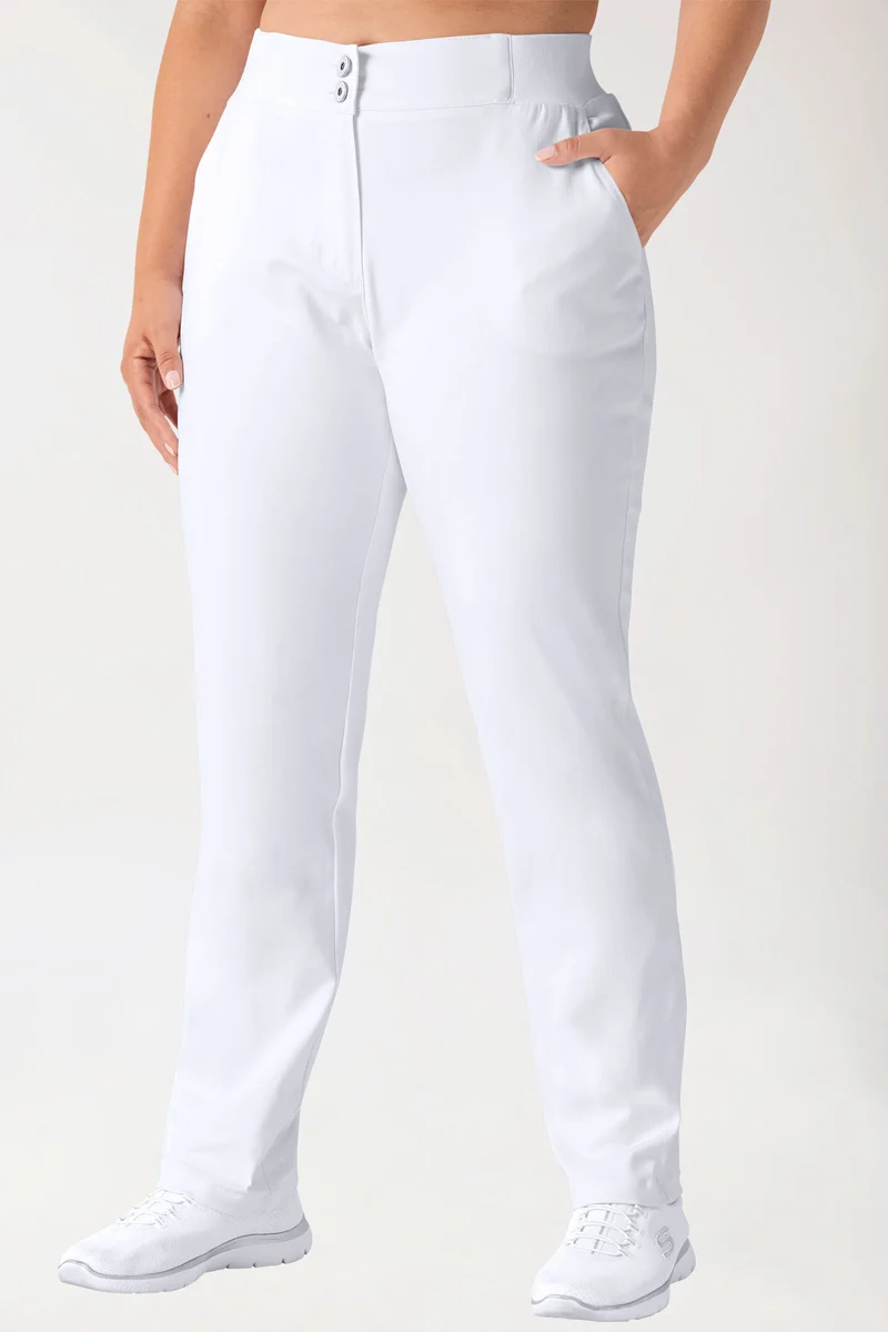 Curved Hose COMFY FLEX - Teilstrickbund weiß