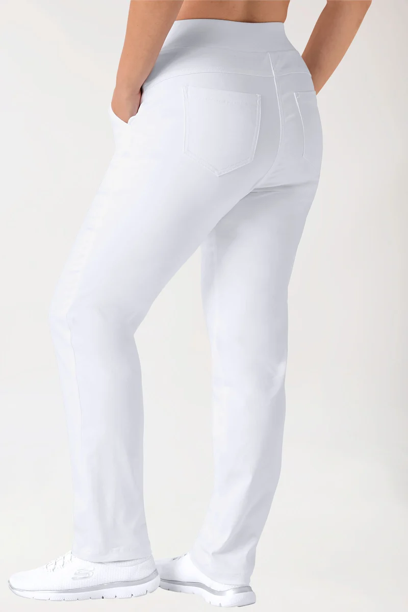 Curved Hose COMFY FLEX - Teilstrickbund weiß