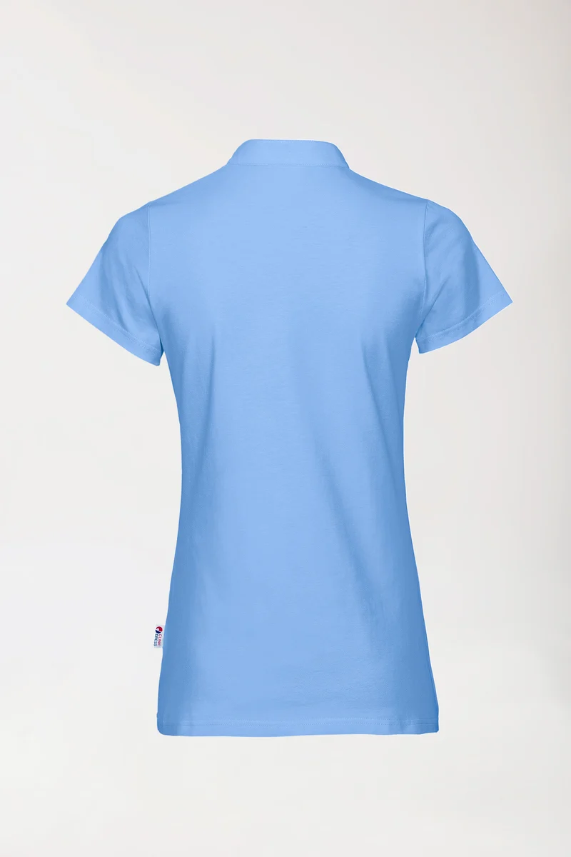 Stretch Shirt Damen - Stehkragen himmelblau