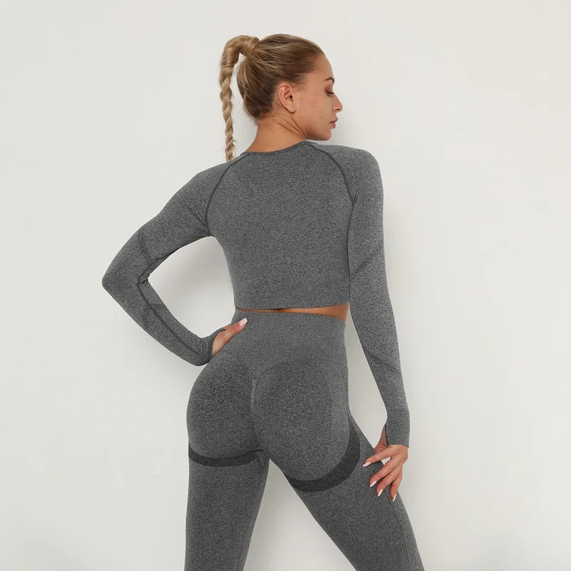Damen Leggings Push Up Stretch Leggins Yoga Fitness Hose Sport BH Set Top Gym