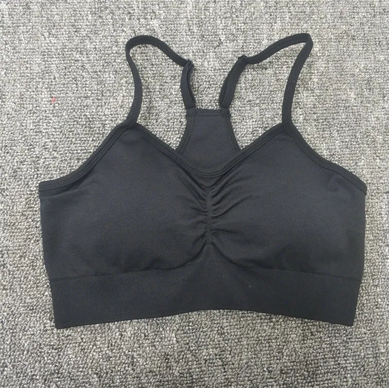 Damen Leggings Push Up Stretch Leggins Yoga Fitness Hose Sport BH Set Top Gym