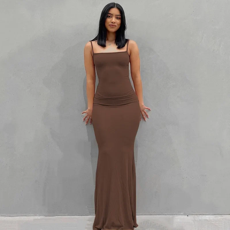 Damen Boho Sommerkleid Strandkleid Midikleid Freizeitkleid Ärmellos Trägerkleid