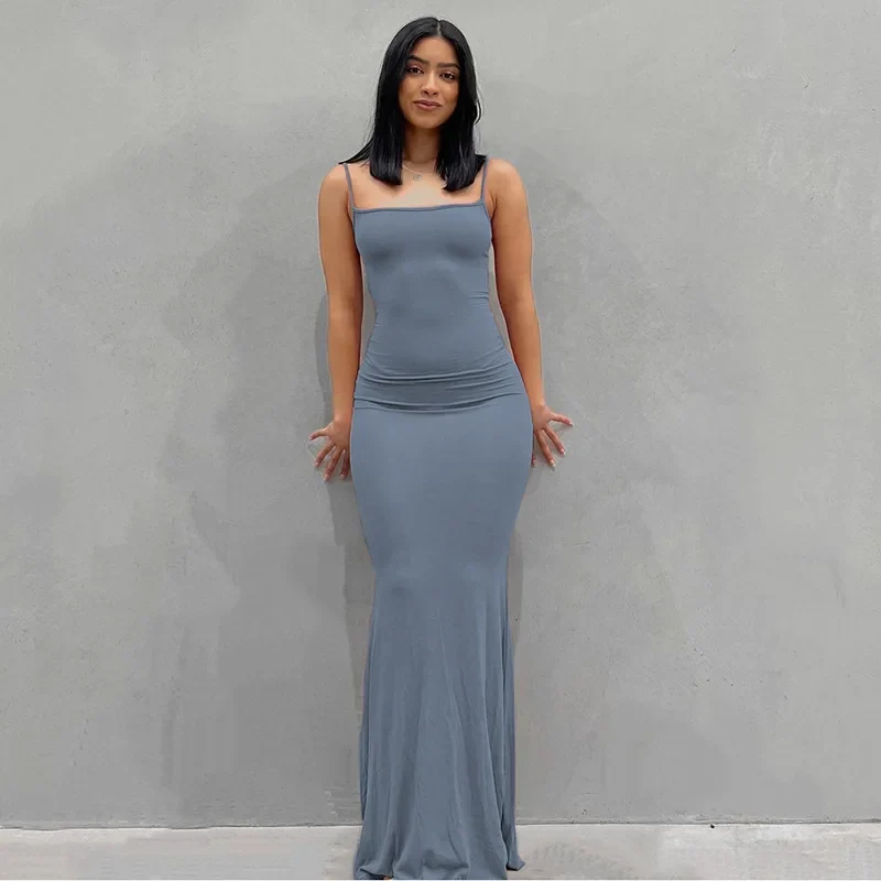 Damen Boho Sommerkleid Strandkleid Midikleid Freizeitkleid Ärmellos Trägerkleid