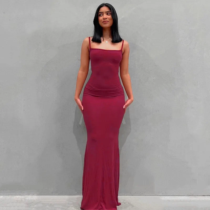 Damen Boho Sommerkleid Strandkleid Midikleid Freizeitkleid Ärmellos Trägerkleid