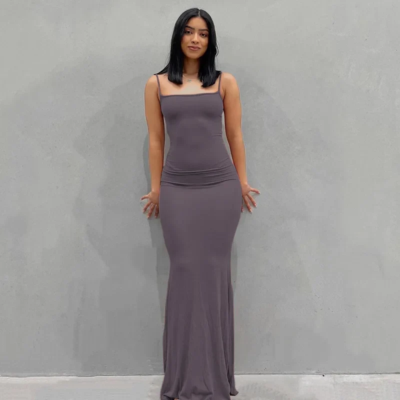 Damen Boho Sommerkleid Strandkleid Midikleid Freizeitkleid Ärmellos Trägerkleid