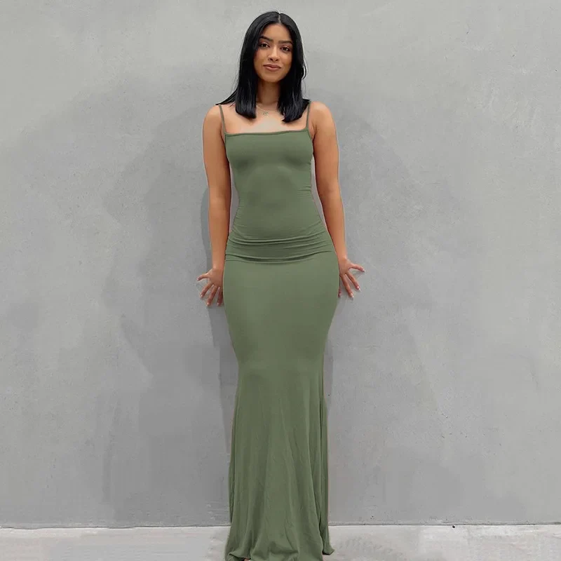 Damen Boho Sommerkleid Strandkleid Midikleid Freizeitkleid Ärmellos Trägerkleid
