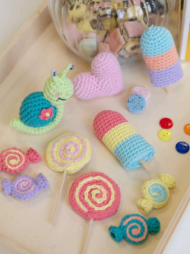 Anleitung Amigurumi-Set „Candy“ - Schnecke, Eis, Lolly, Bonbons, Herz