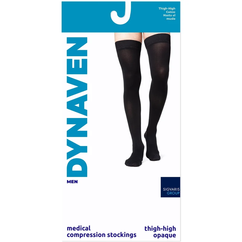 Dynaven Opaque Men's Thigh High 15-20 mmHg