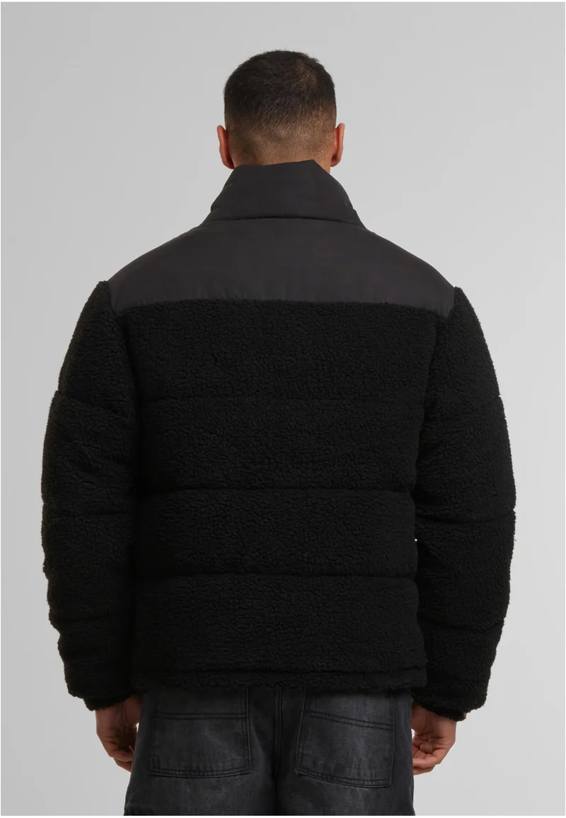 UC Fabric Mix Teddy Puffer Jacket