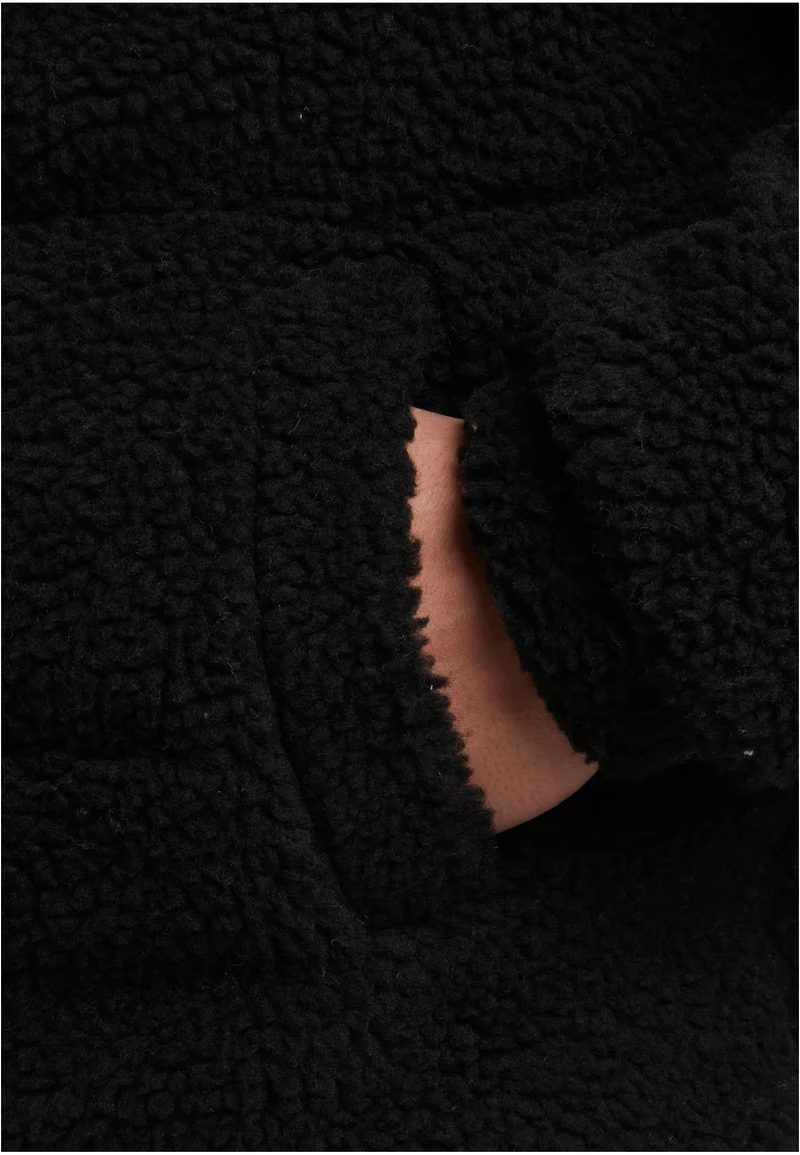 UC Fabric Mix Teddy Puffer Jacket