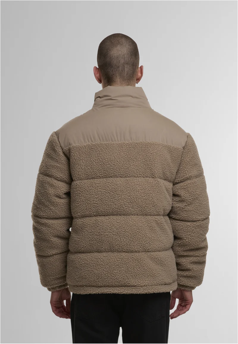 UC Fabric Mix Teddy Puffer Jacket