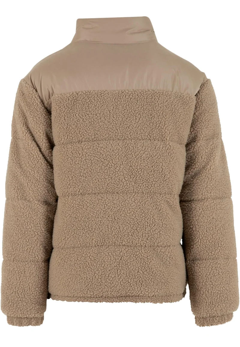 UC Fabric Mix Teddy Puffer Jacket