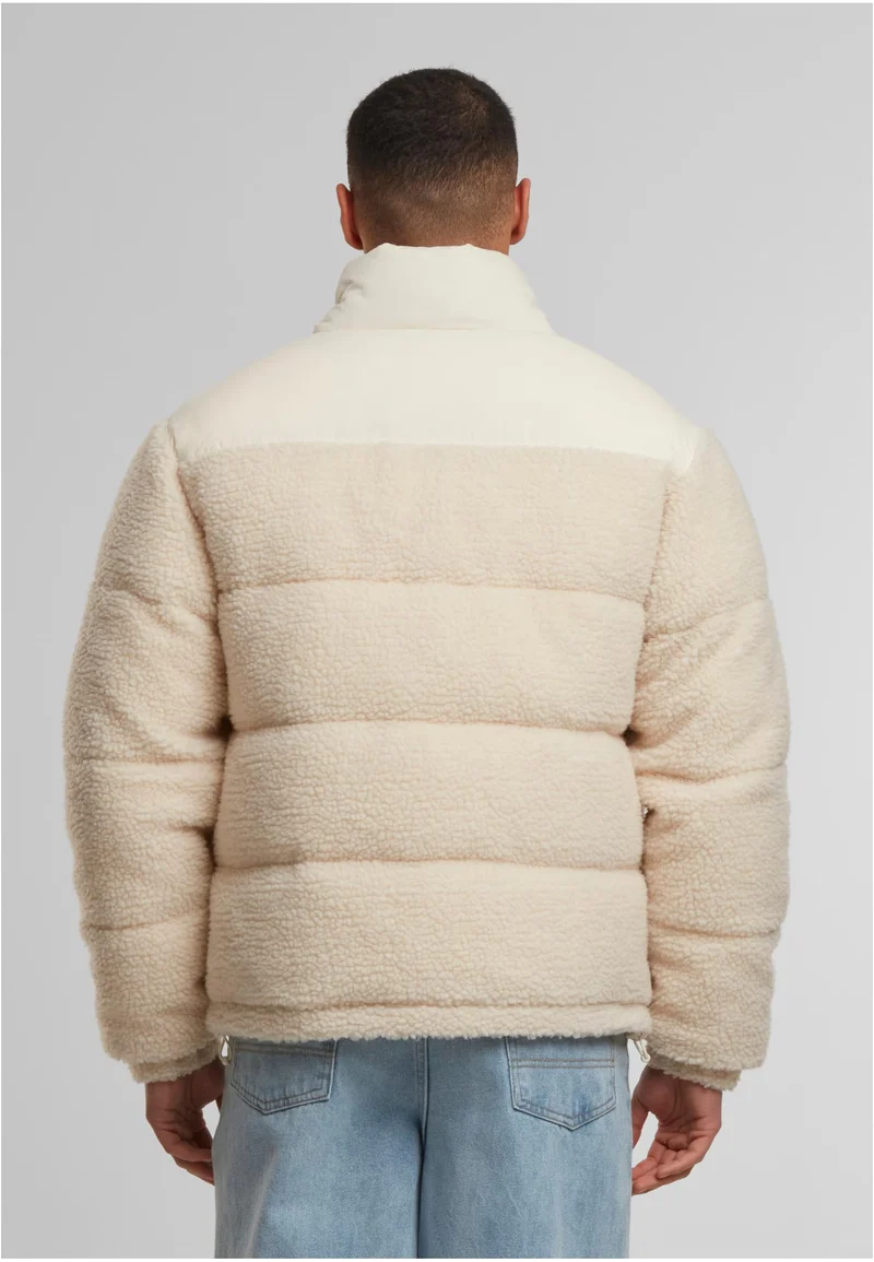 UC Fabric Mix Teddy Puffer Jacket