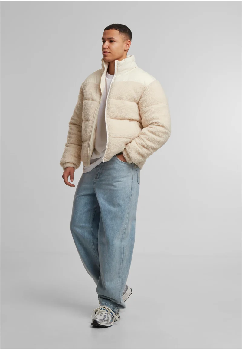 UC Fabric Mix Teddy Puffer Jacket