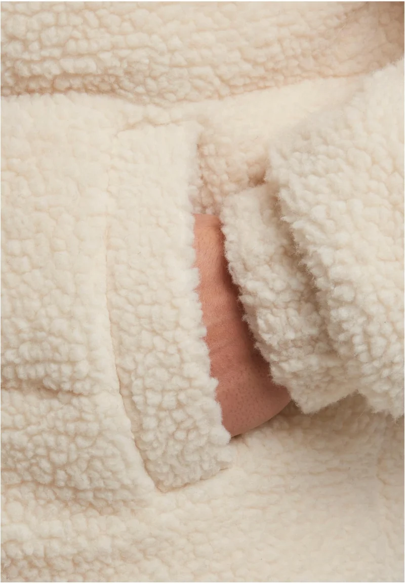 UC Fabric Mix Teddy Puffer Jacket