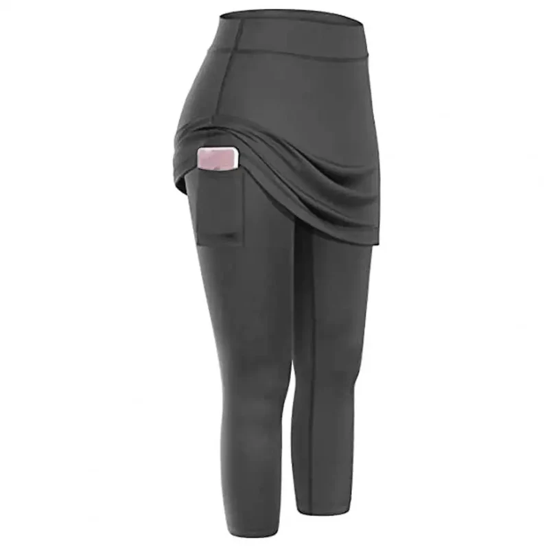 Yoga Leggings Mini Kleid Damen Hose Fitness Hosenrock Leggins Rock Tennisrock