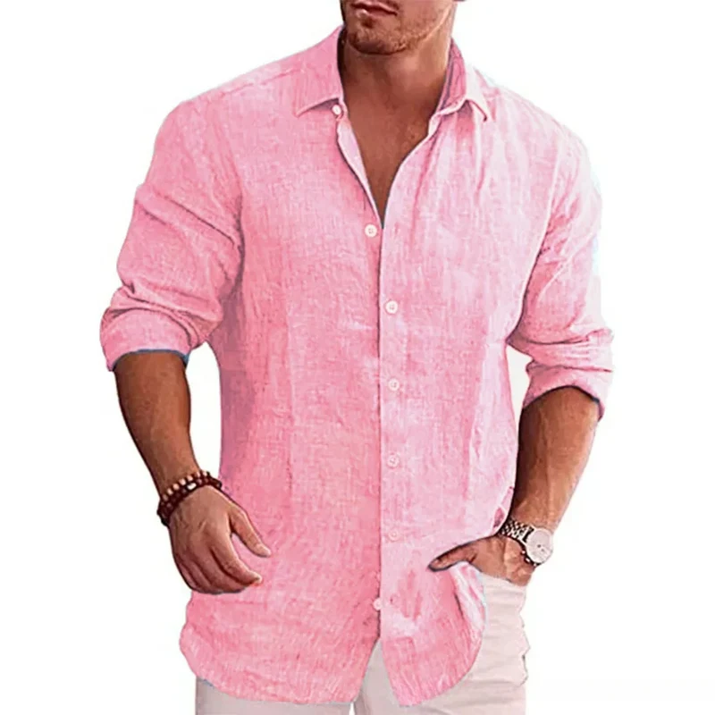 Herren Hemd Poloshirt Leinenhemd Kurzarm T-Shirt Leinen Polohemd Freizeithemd