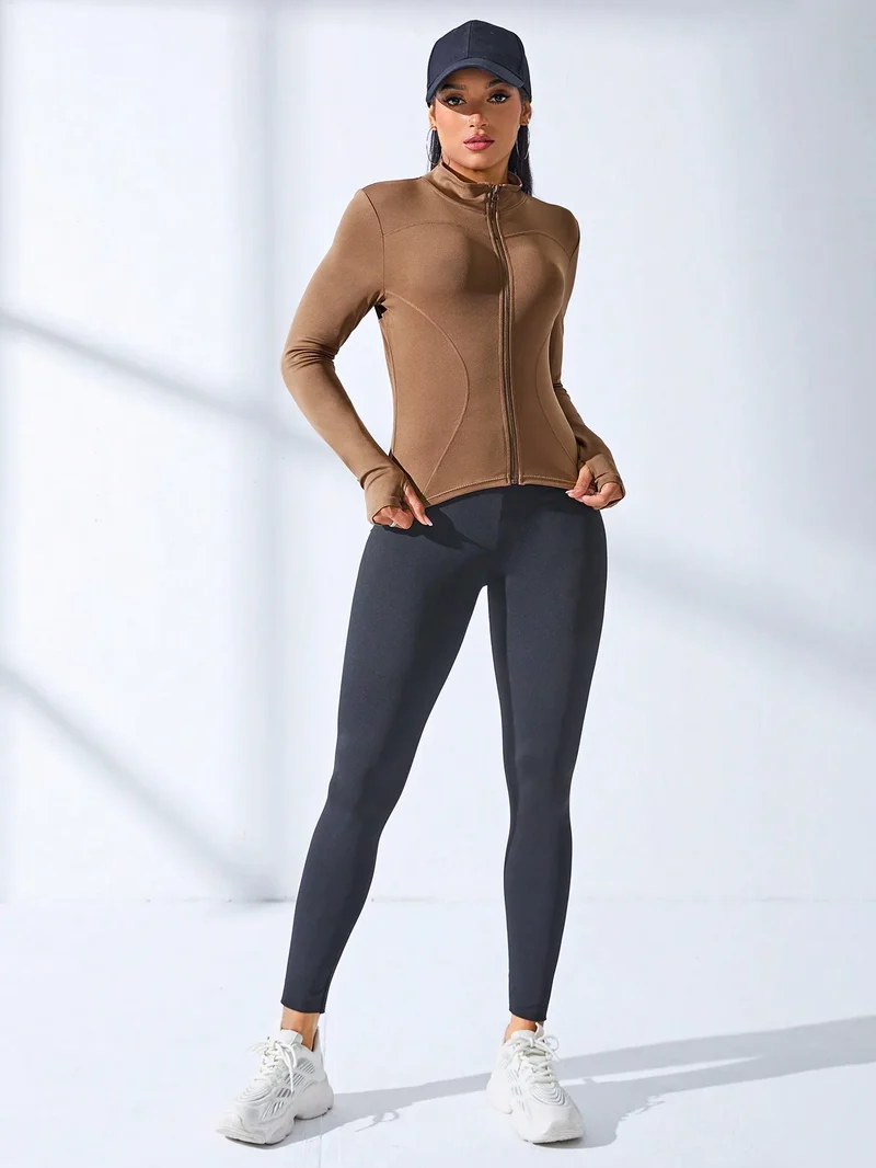 Damen kurze Sportjacke Sweatshirt Fitness Gym Jacke Yogajacke Yoga Sportswear