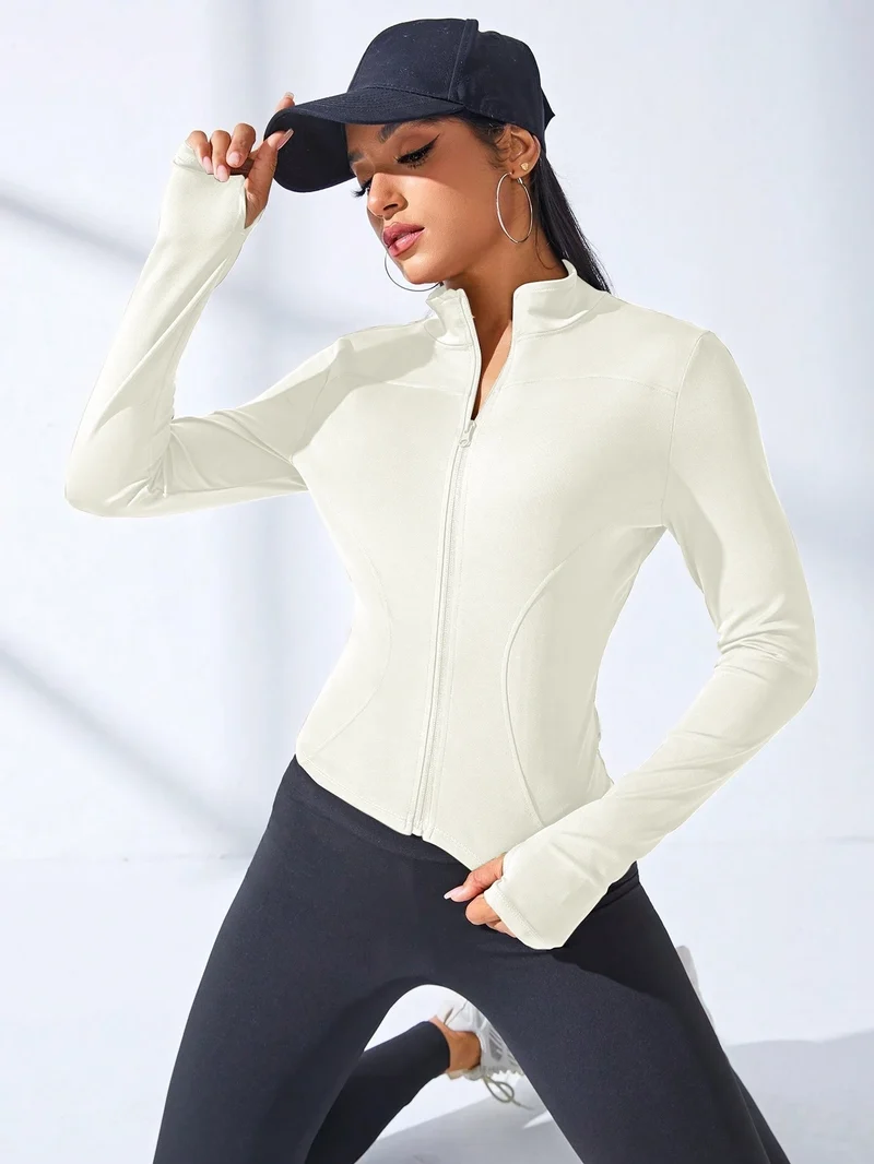 Damen kurze Sportjacke Sweatshirt Fitness Gym Jacke Yogajacke Yoga Sportswear
