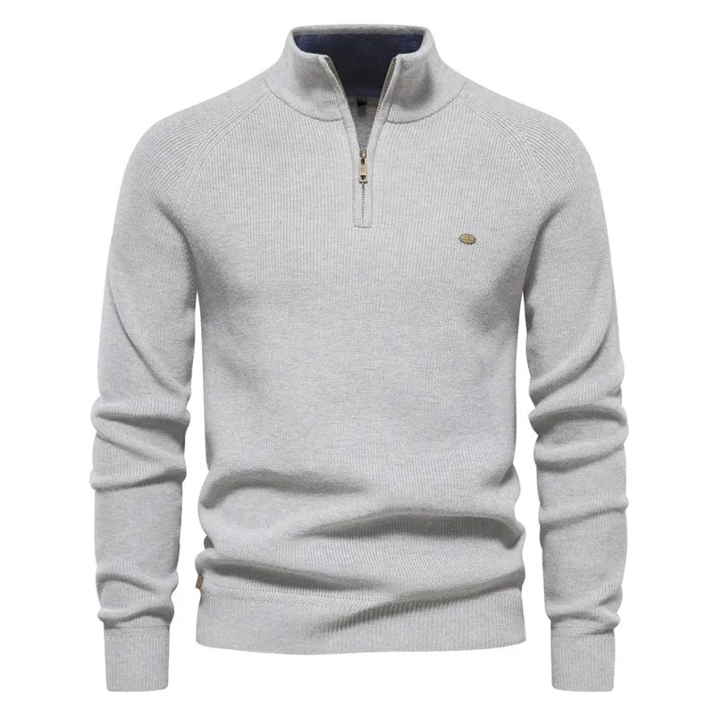 Herren Pullover Sweatshirt Troyer Pulli Sweater Stehkragen Zipper Langarmpulli