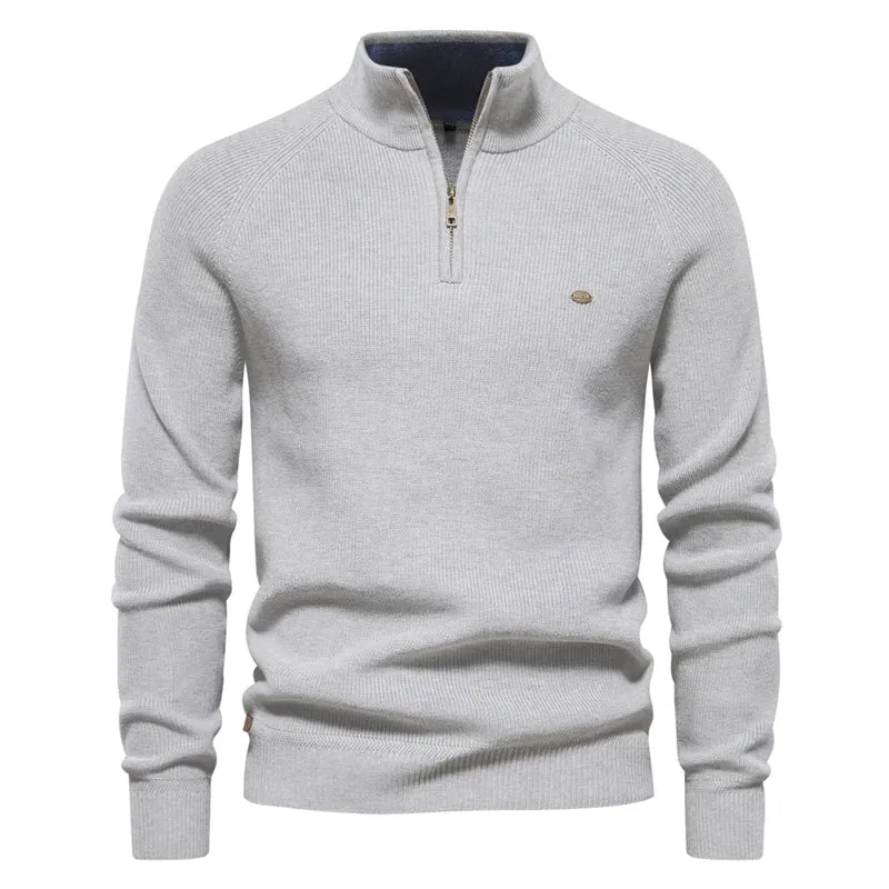 Herren Pullover Sweatshirt Troyer Pulli Sweater Stehkragen Zipper Langarmpulli