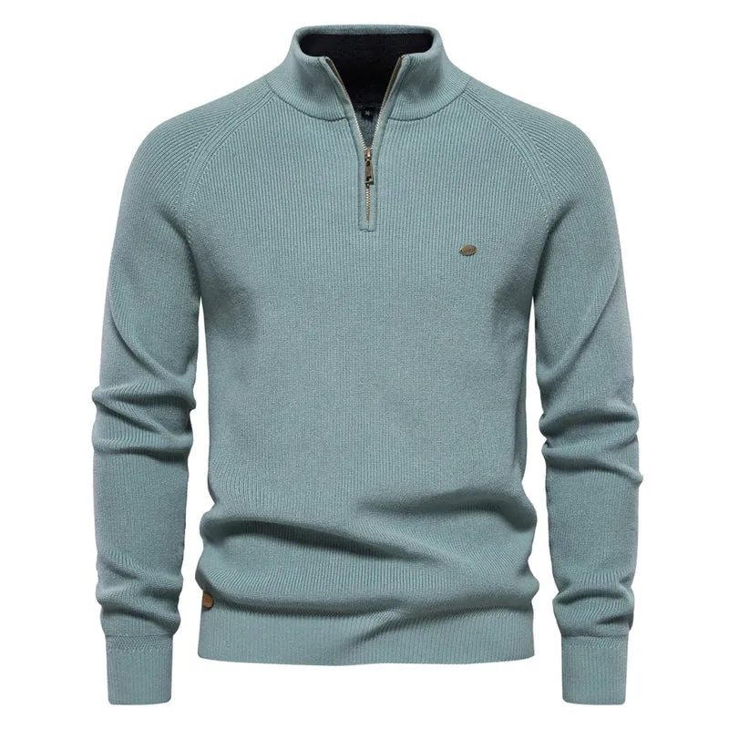 Herren Pullover Sweatshirt Troyer Pulli Sweater Stehkragen Zipper Langarmpulli