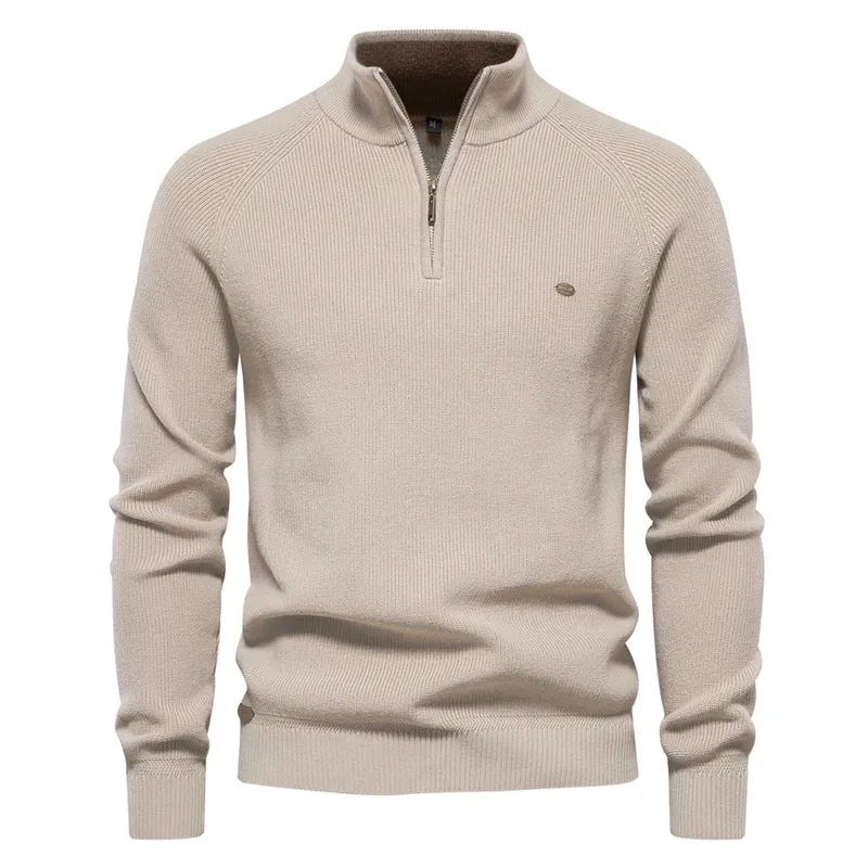 Herren Pullover Sweatshirt Troyer Pulli Sweater Stehkragen Zipper Langarmpulli