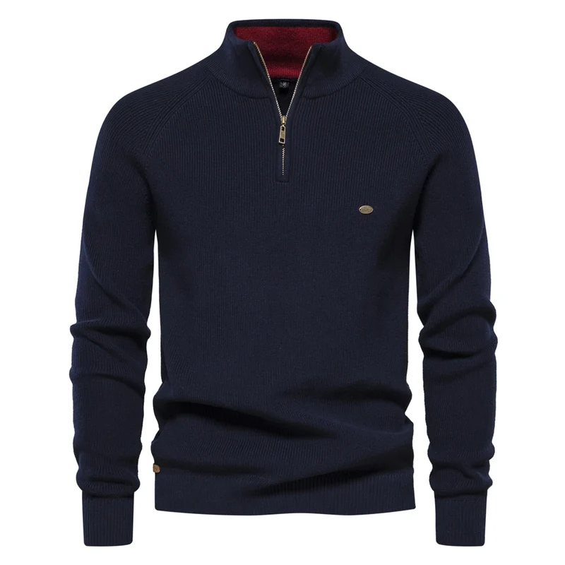 Herren Pullover Sweatshirt Troyer Pulli Sweater Stehkragen Zipper Langarmpulli