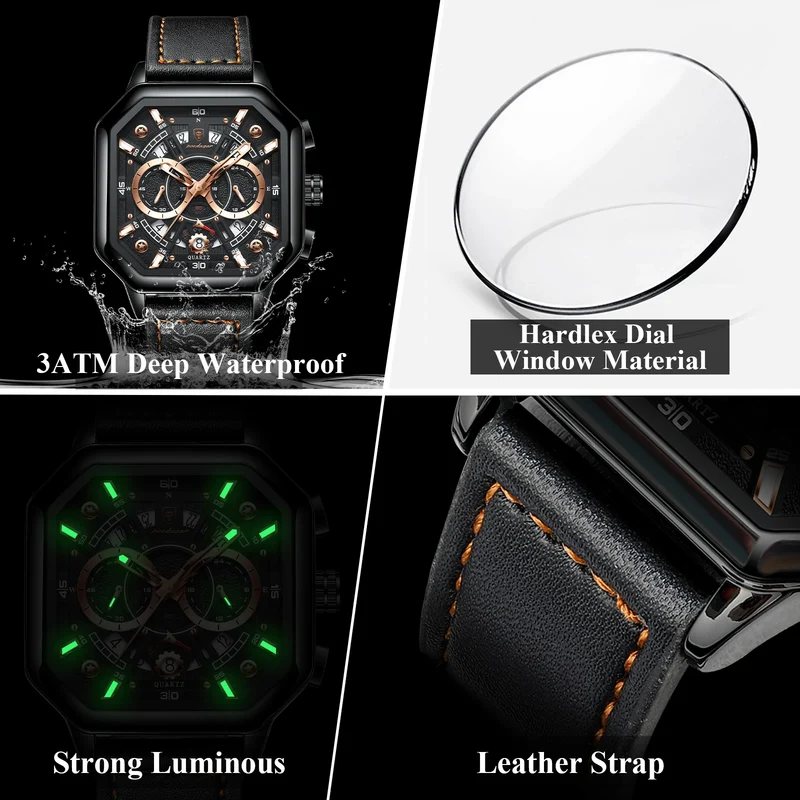Herren Armbanduhr Digital Uhr Silber Edelstahl LED Quarzuhr Luxus Chronograph