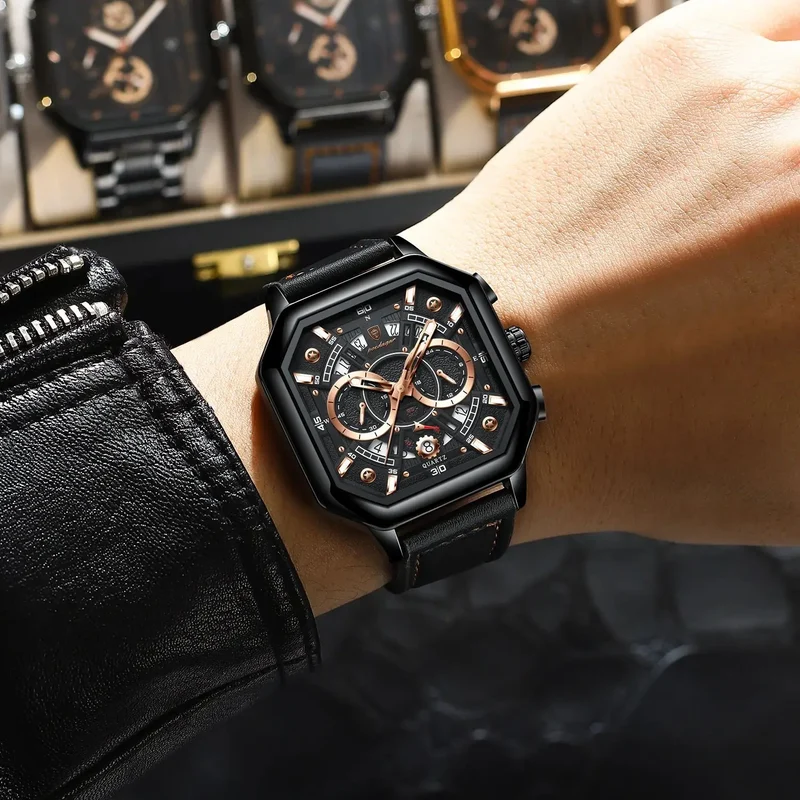 Herren Armbanduhr Digital Uhr Silber Edelstahl LED Quarzuhr Luxus Chronograph