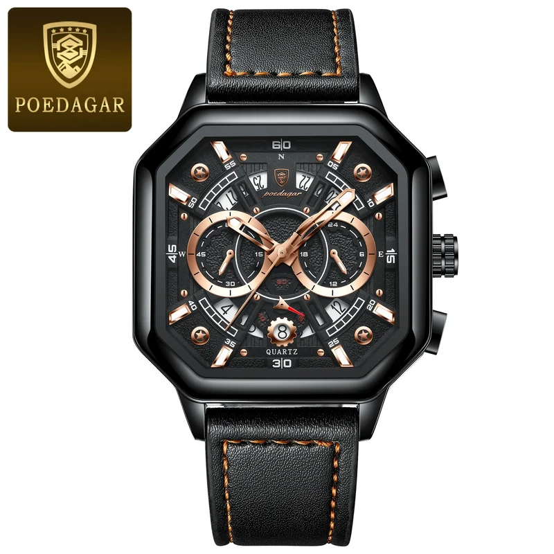 Herren Armbanduhr Digital Uhr Silber Edelstahl LED Quarzuhr Luxus Chronograph
