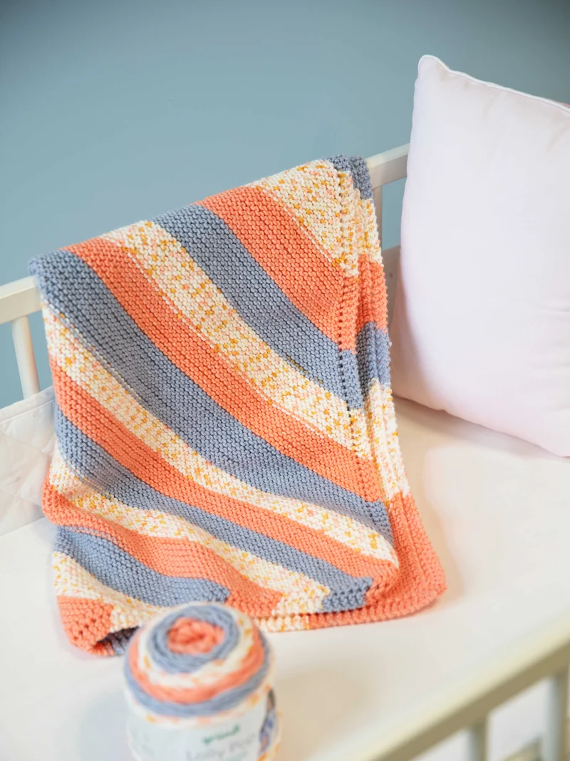 Anleitung Babydecke diagonal gestrickt