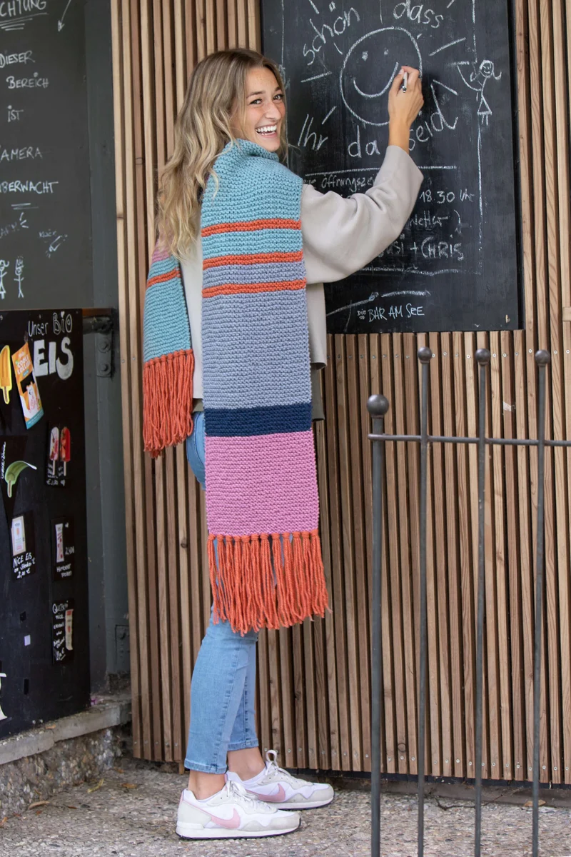 Anleitung Schal für Strickanfänger:innenSchal kraus rechts