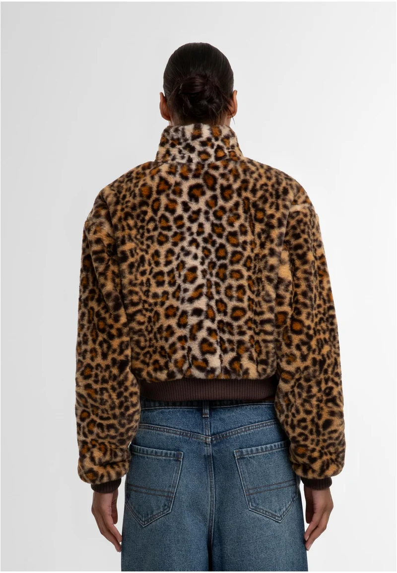 UC Cropped Faux Fur Leo Jacket
