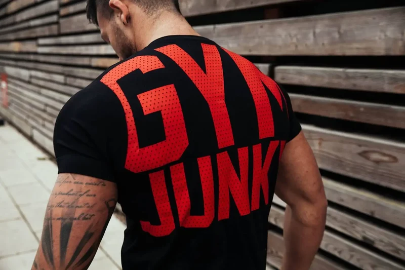 Herren T-Shirt Gym Junky Fitness Shirt Rundhals Unisex Streetwear Tank Top
