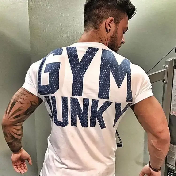 Herren T-Shirt Gym Junky Fitness Shirt Rundhals Unisex Streetwear Tank Top