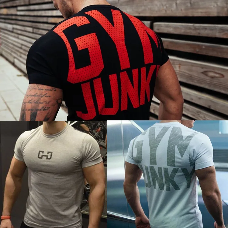 Herren T-Shirt Gym Junky Fitness Shirt Rundhals Unisex Streetwear Tank Top