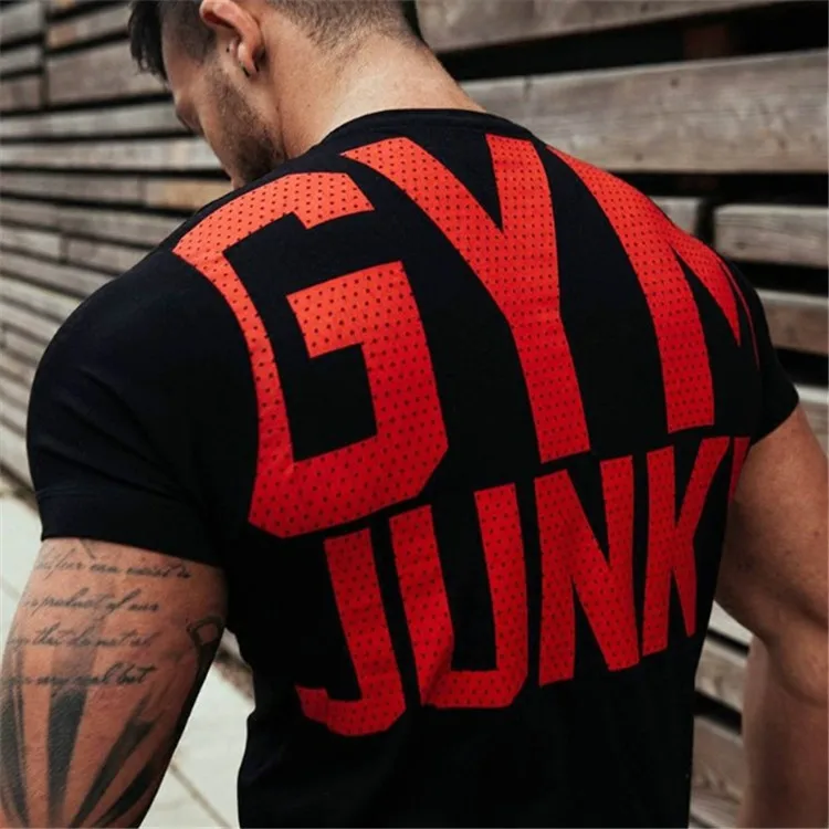 Herren T-Shirt Gym Junky Fitness Shirt Rundhals Unisex Streetwear Tank Top