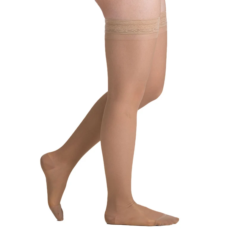 EvoNation Everyday Sheer 15-20 mmHg Thigh High w/ Lace Top Band
