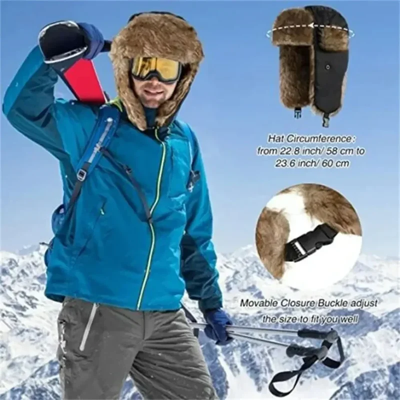 Fliegermütze Wintermütze Fellmütze Uschanka Pilotenmütze Mütze Ohrenmütze