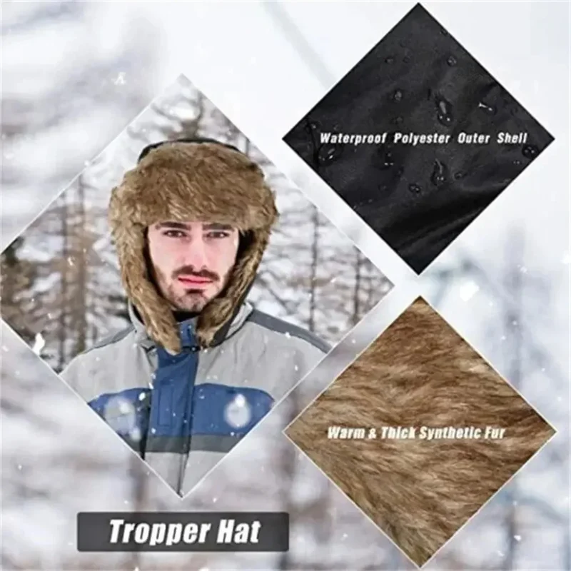 Fliegermütze Wintermütze Fellmütze Uschanka Pilotenmütze Mütze Ohrenmütze