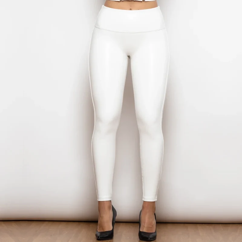 Sexy Leggins Donna Vita Alta Pantaloni Collant in Lattice Lucido Night Club