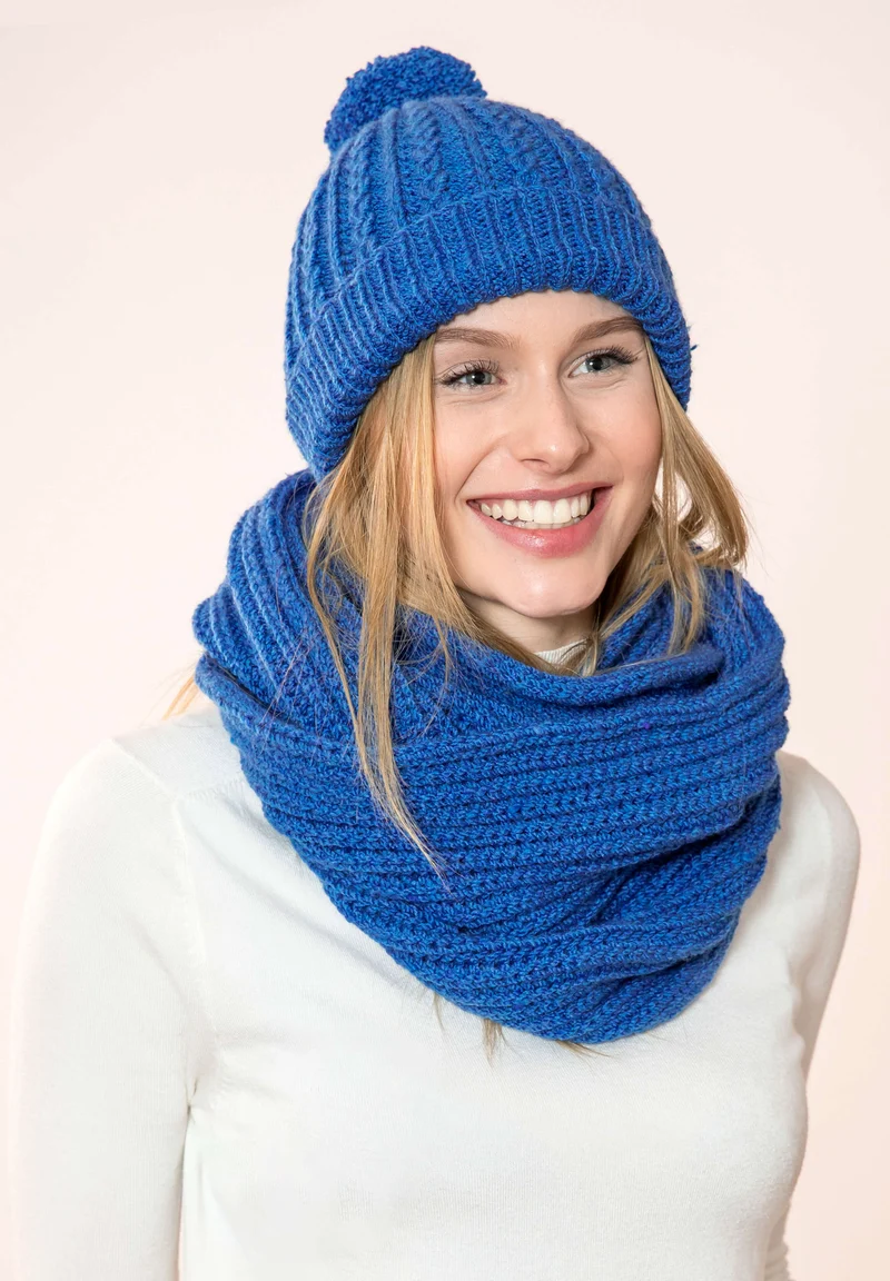 Anleitung Mütze mit Bommel und Loop