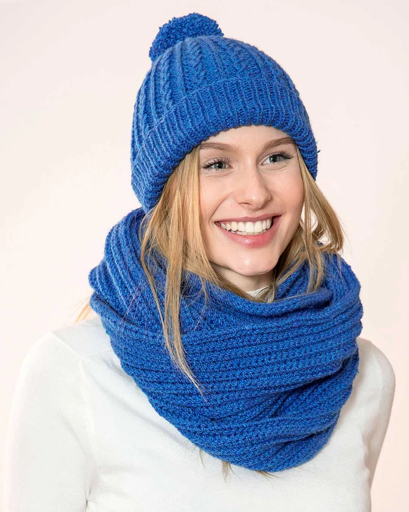 Anleitung Mütze mit Bommel und Loop