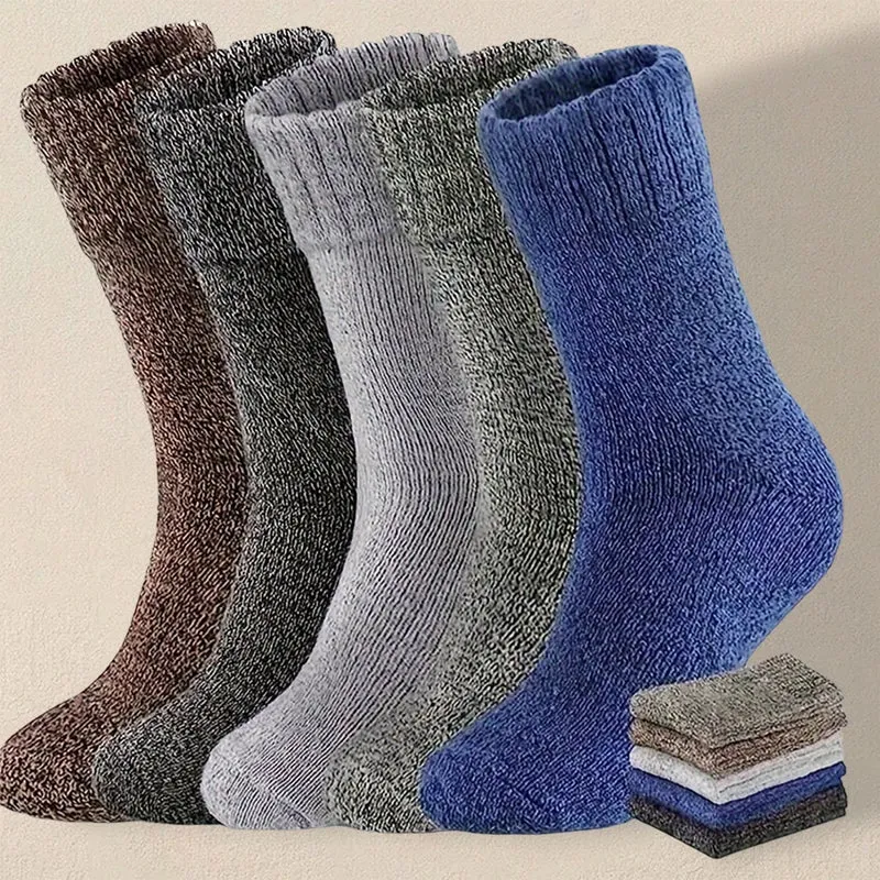 5 Paar Herren Wintersocken Socken Merinowolle Norweger Wollsocken Größe 38-45