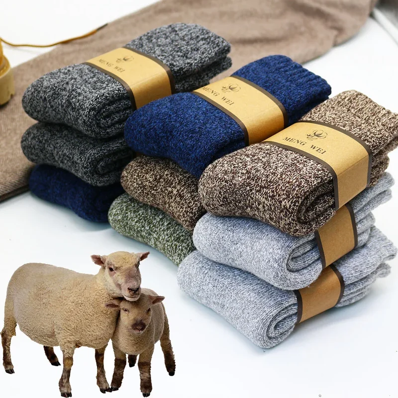 3 Paar Herren Wintersocken Socken Merinowolle Norweger Wollsocken Größe 38-45