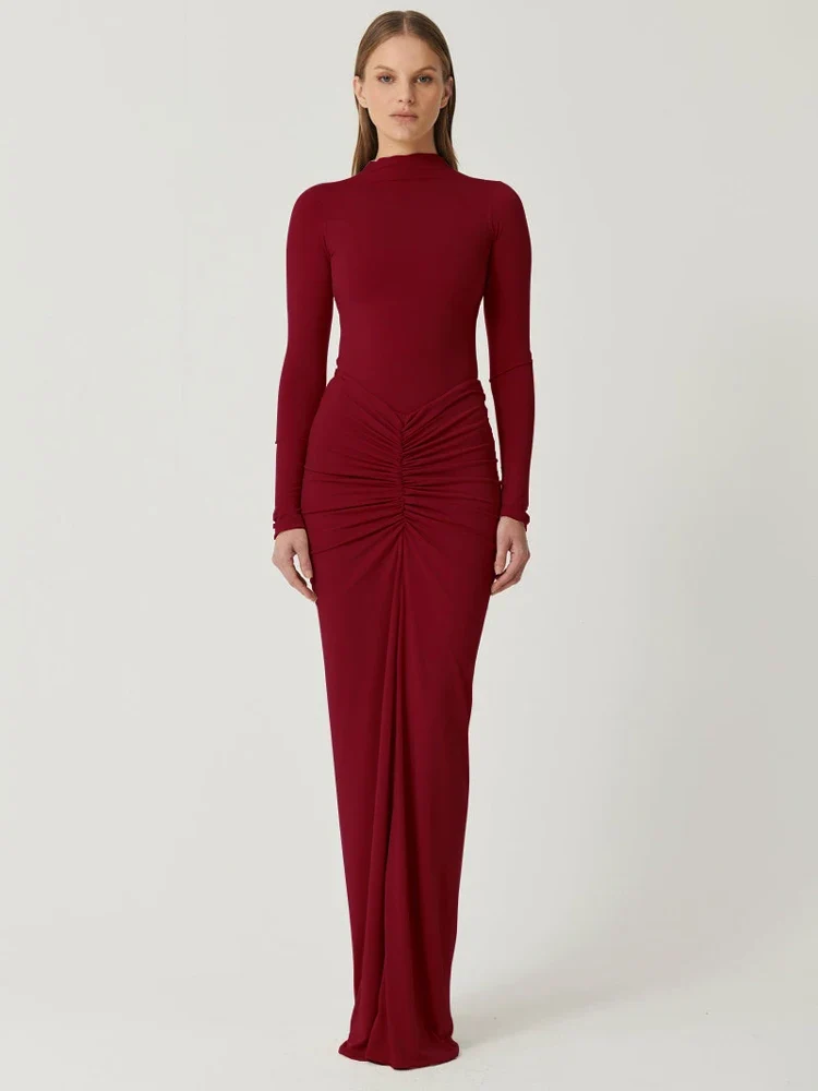 Frauen Kleid rückenfreies Partykleid Langes Trägerkleid Abendkleid Cocktailkleid