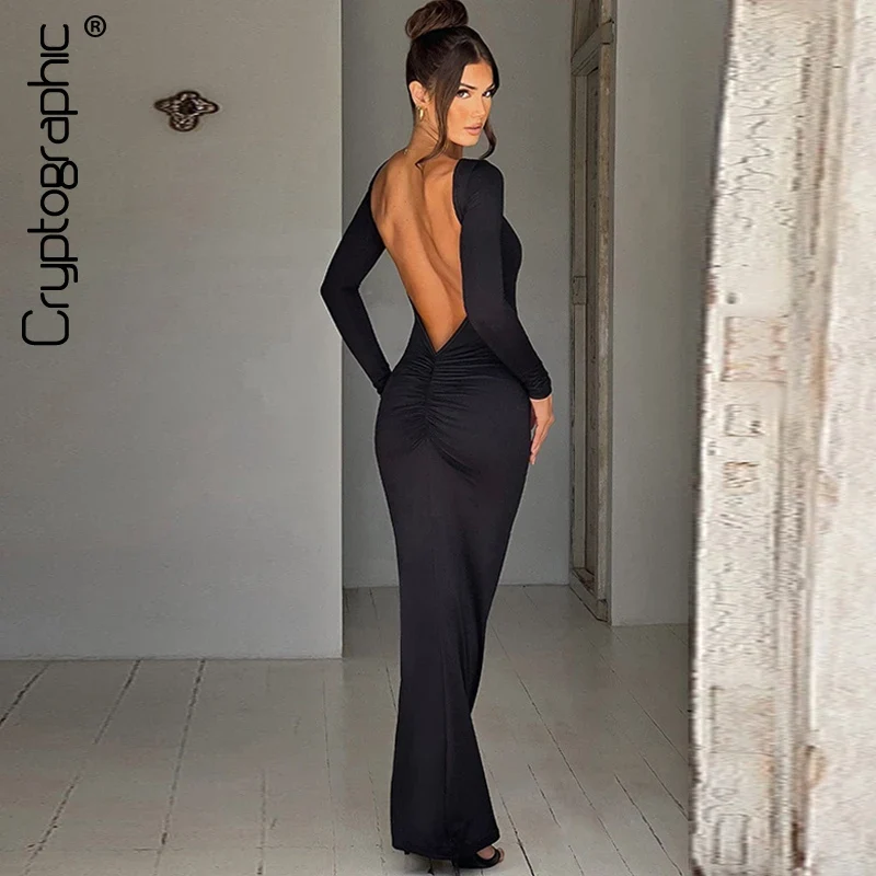 Frauen Kleid rückenfreies Partykleid Langes Trägerkleid Abendkleid Cocktailkleid