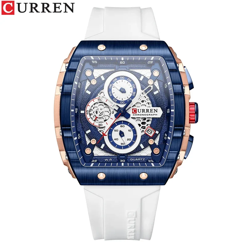 Herren Armbanduhr Silber Schwarz Edelstahl Quarzuhr Luxus Chronograph Business